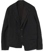 Yohji Yamamoto Black Single-Breasted Jacket with Pockets and Long Sleeves YX-J11-300-3 Yohji Yamamoto Black Single-Breasted Jacket with Pockets and Long Sleeves YX-J11-300-3