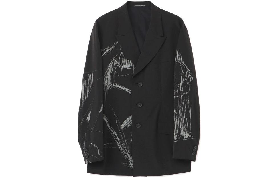 Yohji Yamamoto Black Single-Breasted Long Sleeve Blazer Jacket HX-J41-807-1
