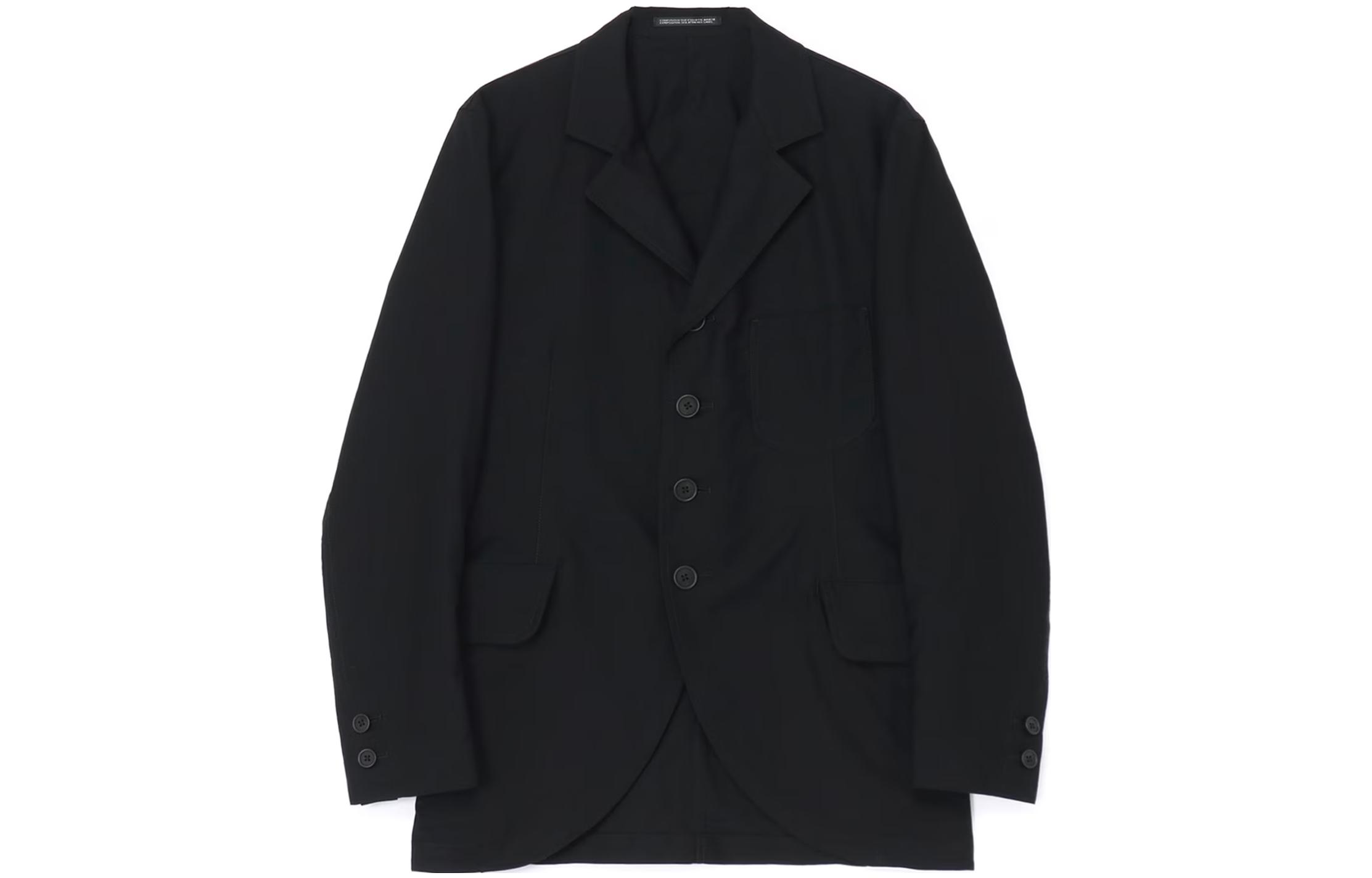 Yohji Yamamoto Black Single-Breasted Long Sleeve Jacket for Men HJ-J10-003-1-02