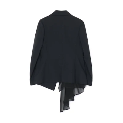 Yohji Yamamoto Black Single-Breasted Long Sleeve Jacket Unisex FZ-J22-102-1