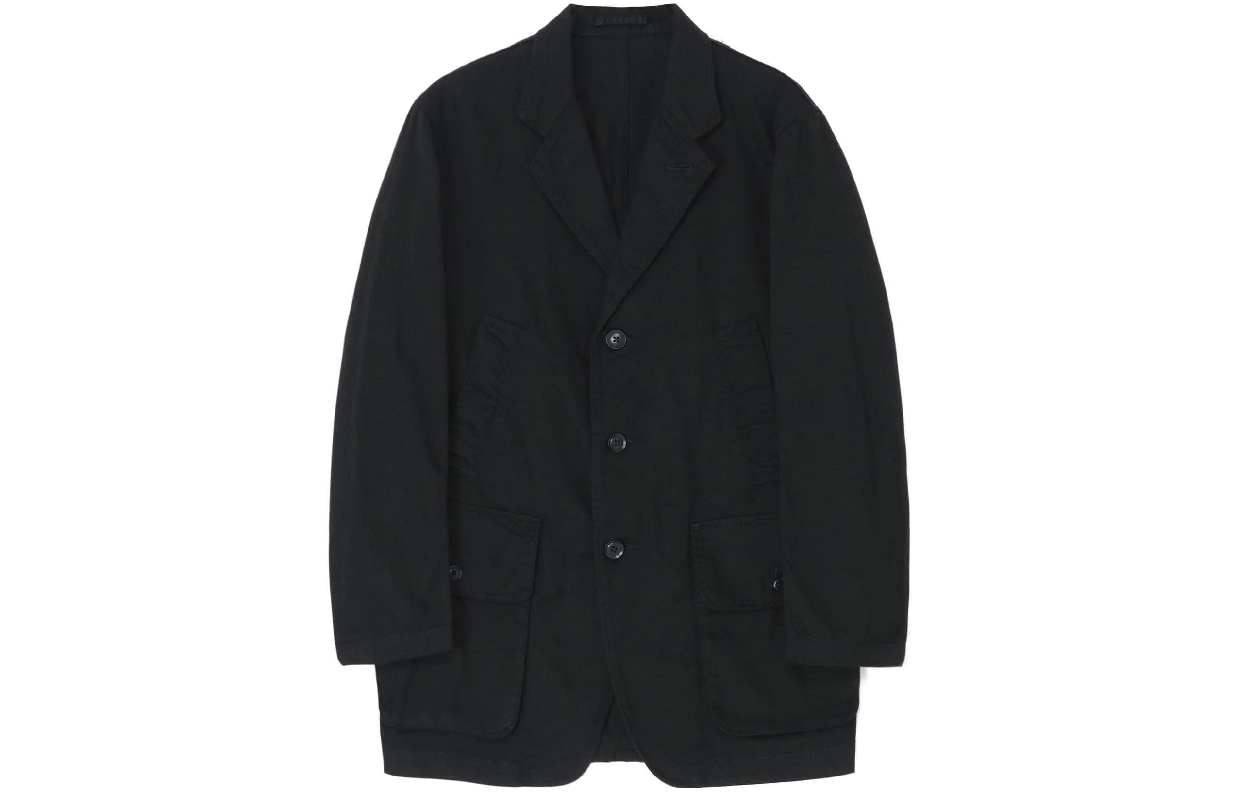 Yohji Yamamoto Black Single-Breasted Workwear Jacket HJ-J99-040-3