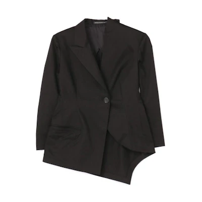 Yohji Yamamoto Black Single-Button Loose-Fit Long Sleeve Jacket FX-J27-015-1