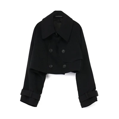 Yohji Yamamoto Black Slim-Fit Short Jacket Unisex Long Sleeve Blazer Style FX-J16-110-1