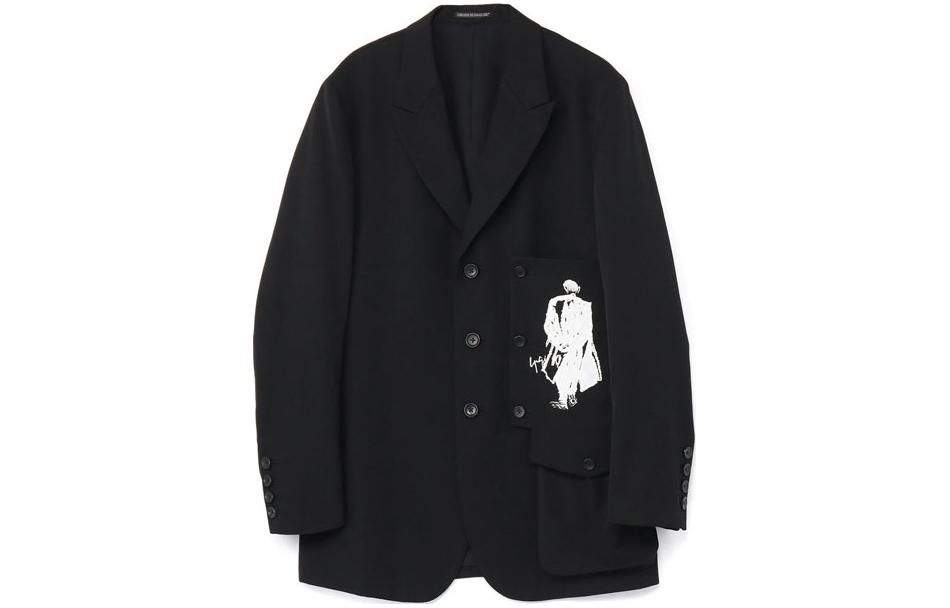 Yohji Yamamoto Black Slim-Fit Single-Breasted Blazer Jacket HX-J48-130-1