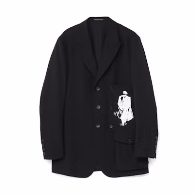 Yohji Yamamoto Black Slim-Fit Single-Breasted Blazer Jacket HX-J48-130-1