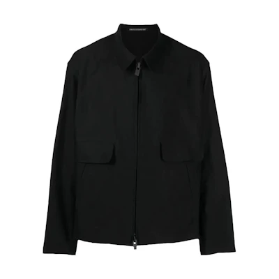 Yohji Yamamoto Black Solid Casual Button-Up Long-Sleeve Jacket HZ-Y01-002