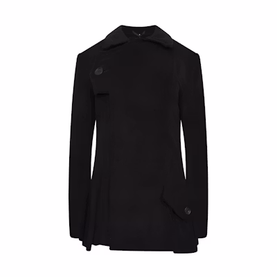 Yohji Yamamoto Black Solid Collar Single-Breasted Long Sleeve Jacket FE-J66-005-2