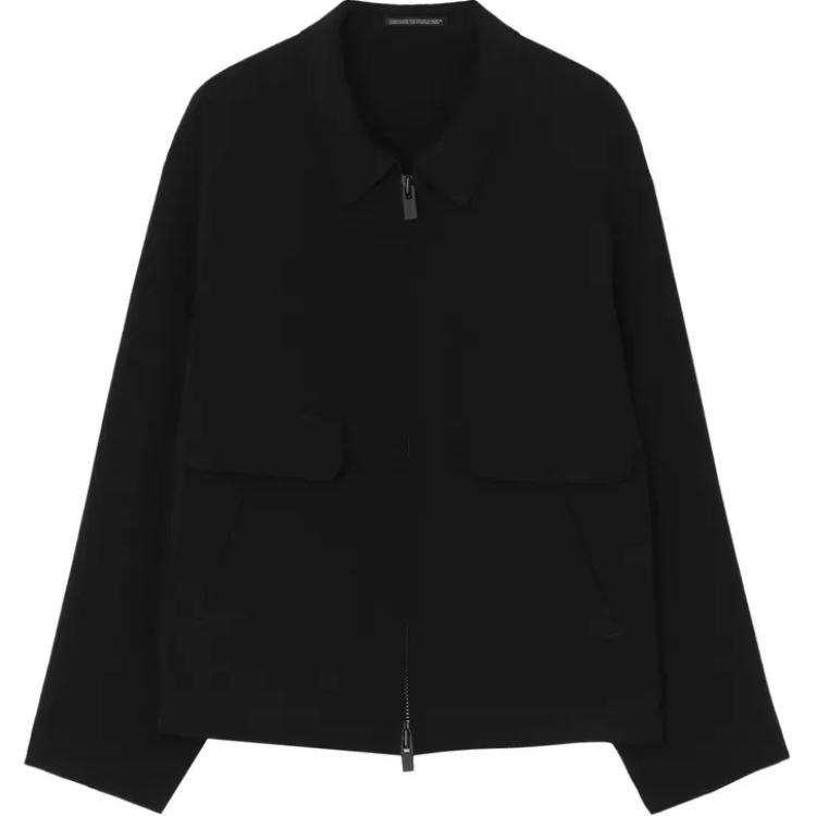 Yohji Yamamoto Black Solid Zip-Up Collar Jacket HS-Y02-500-1