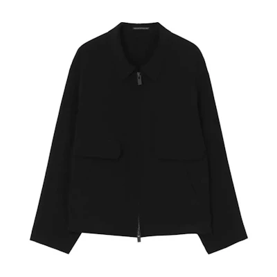 Yohji Yamamoto Black Solid Zip-Up Collar Jacket HS-Y02-500-1