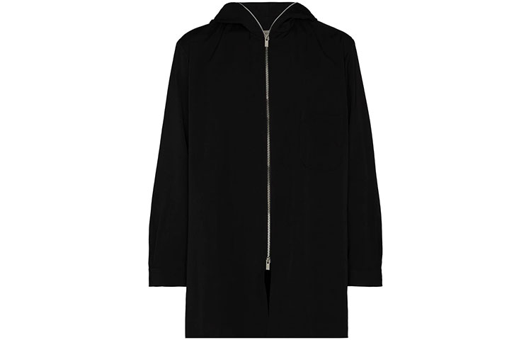 Yohji Yamamoto Black Solid Zip-Up Hoodie Jacket HR-B40-100