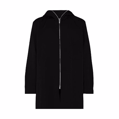 Yohji Yamamoto Black Solid Zip-Up Hoodie Jacket HR-B40-100