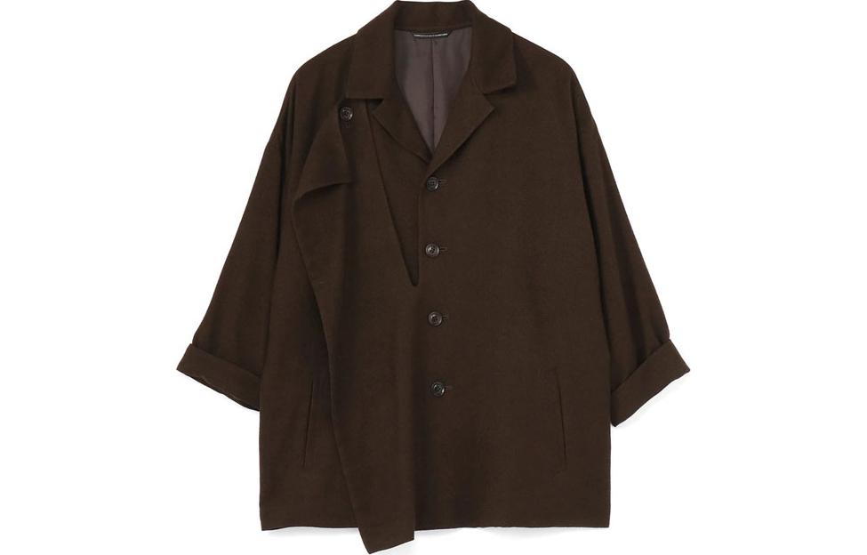 Yohji Yamamoto Brown Single-Breasted Loose-Fit Long Sleeve Jacket YM-J04-229-2-02
