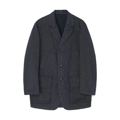 Yohji Yamamoto Double Pocket Single-Breasted Blazer Jacket Blue-Grey HJ-J99-041-2