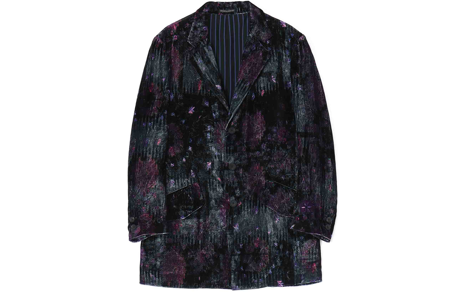 Yohji Yamamoto Ethnic Print Inkjet Long-Sleeve Jacket Unisex Purple HJ-J58-411-1