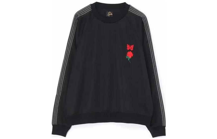 Yohji Yamamoto Floral Butterfly Embroidered Crewneck Sweatshirt Black SE-T31-910-4