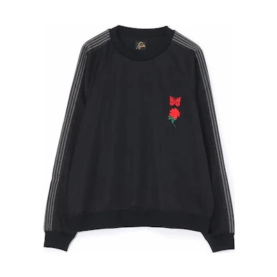 Yohji Yamamoto Floral Butterfly Embroidered Crewneck Sweatshirt Black SE-T31-910-4