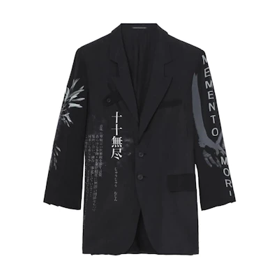 Yohji Yamamoto Floral Print Collared Single-Breasted Jacket Black Men’s HZ-J61-818-1
