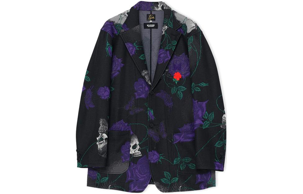 Yohji Yamamoto Floral Skull Print Single-Breasted Suit Jacket Purple Unisex SZ-J02-903-1