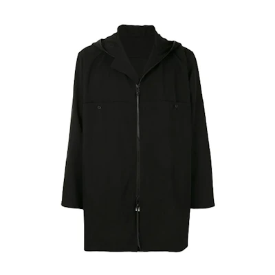 Yohji Yamamoto Front Zip Hoodie Jacket Unisex Black NR-B56-100-1