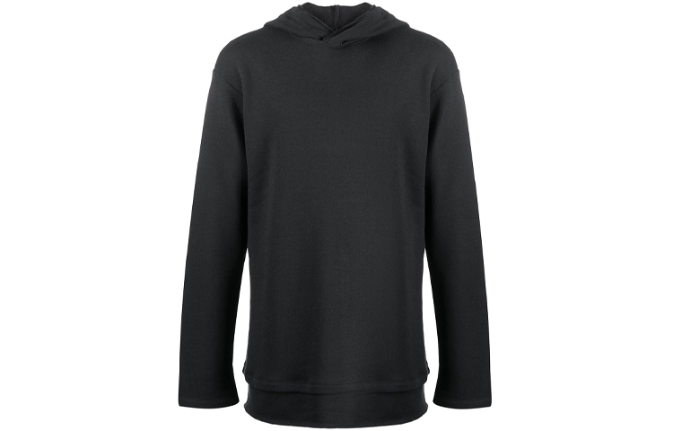 Yohji Yamamoto FW21 Layered Hem Pullover Hoodie Black HR-T61-074