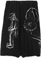 Yohji Yamamoto FW21 Silk Ink Sketch Print Cropped Pants Men’s Black. HX-P40-834-01 Yohji Yamamoto FW21 Silk Ink Sketch Print Cropped Pants Men’s Black. HX-P40-834-01