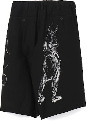 ヨウジヤマモト FW21 シルク インク スケッチ クロップドパンツ メンズ ブラック HX-P40-834-01 Lookbook ヨウジヤマモト FW21 シルク インク スケッチ クロップドパンツ メンズ ブラック HX-P40-834-01