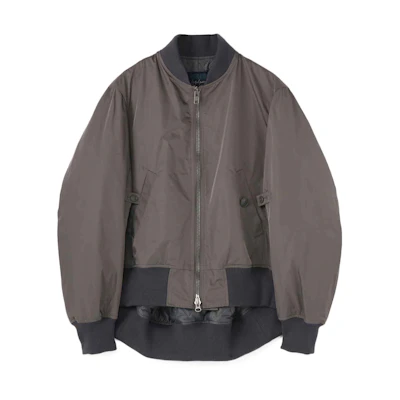 Yohji Yamamoto FW22 Asymmetric Hem Zipper Grey Bomber Jacket Mens FV-J52-901-1