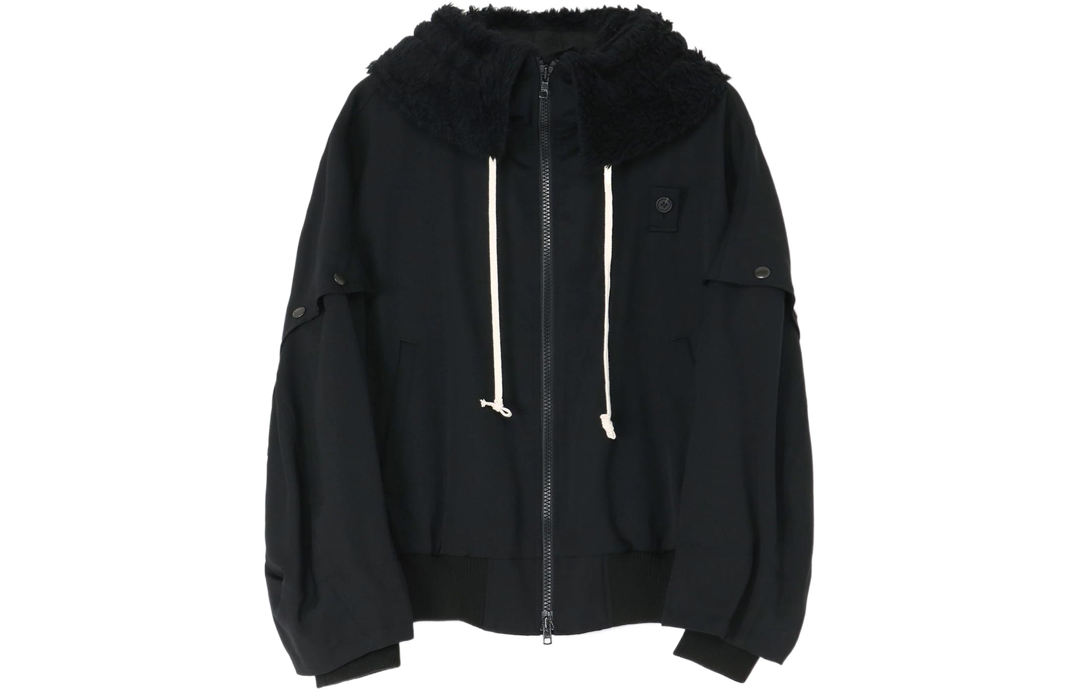 Yohji Yamamoto FW22 Detachable Hooded Zip Long Sleeve Jacket Black Mens FV-J53-100-2