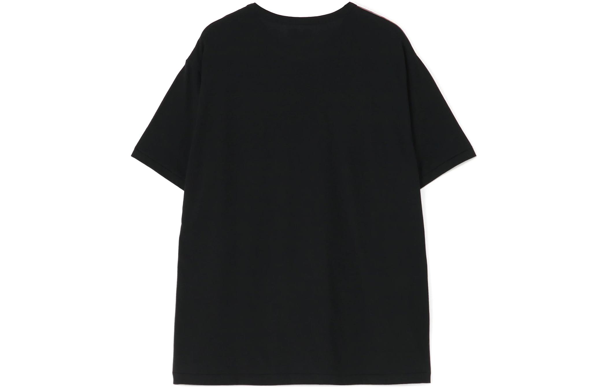 Lookbook Yohji Yamamoto FW22 インクジェットポートレートプリント ブラッククルーネックTシャツ HE-T73-083-1