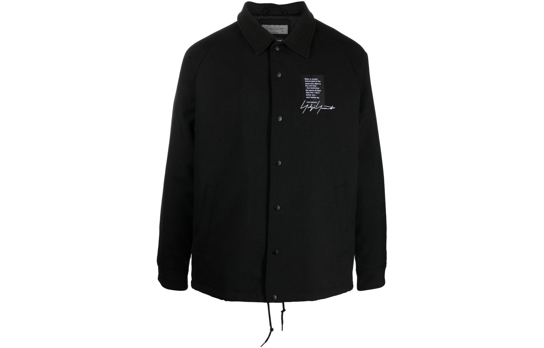 Order Yohji Yamamoto FW22 字母標誌襯衫外套 黑色 男裝 HE-Y90-513-1