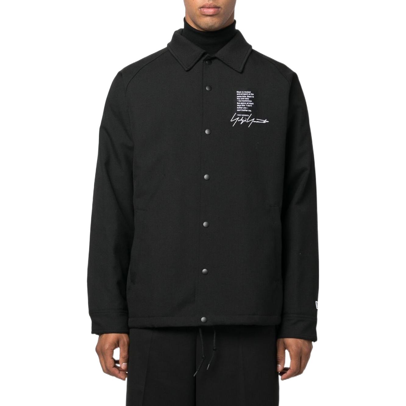 Lookbook Yohji Yamamoto FW22 字母標誌襯衫外套 黑色 男裝 HE-Y90-513-1