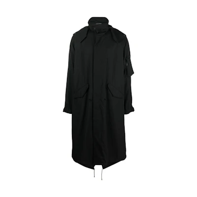 Yohji Yamamoto FW22 Long Black Solid Color Jacket Coat HE-C10-100
