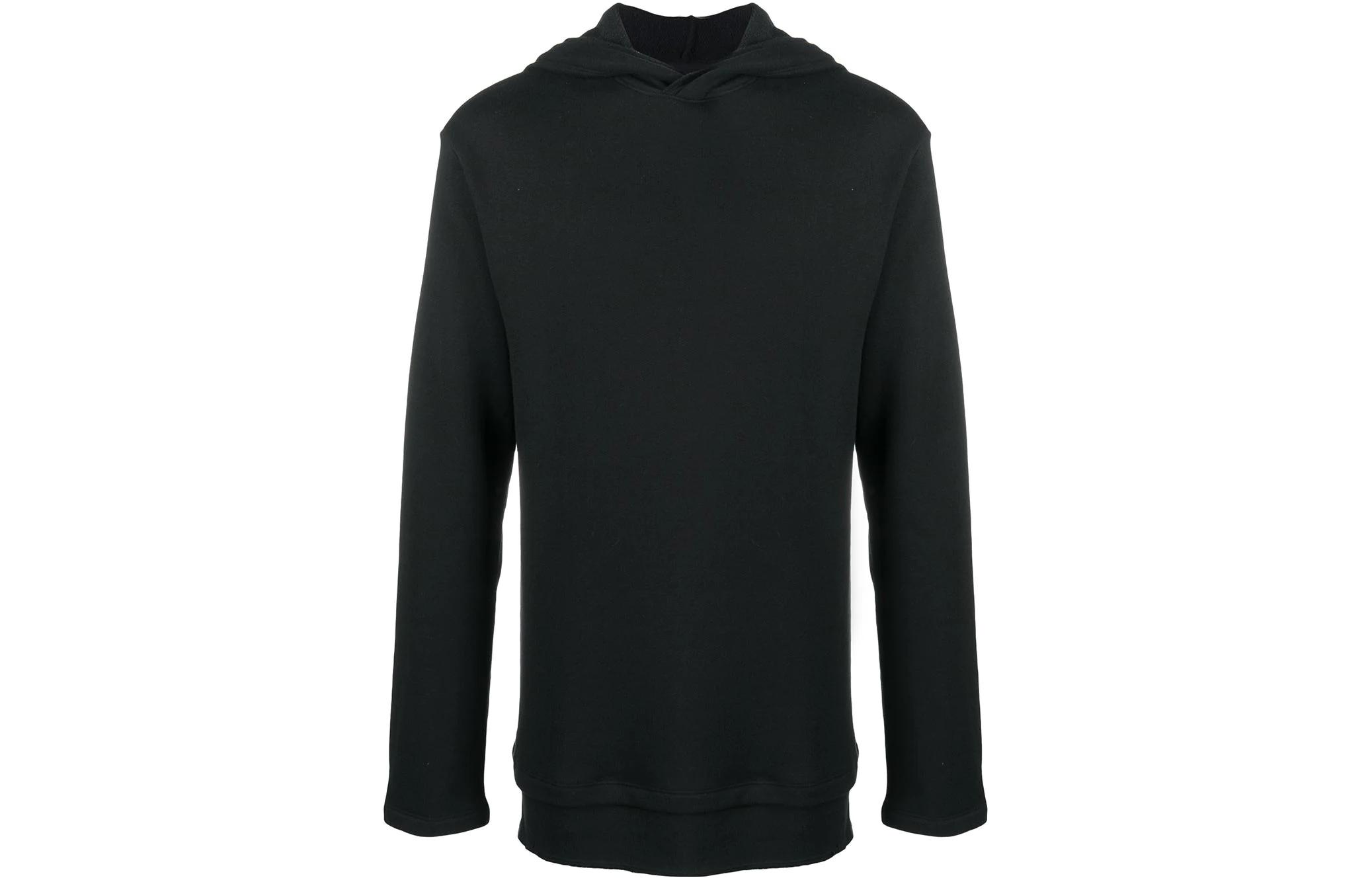 Yohji Yamamoto FW22 Plain Pullover Hoodie Long Sleeve Black HR-T61-074-2