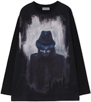 Yohji Yamamoto FW22 Portrait Print Crewneck Long Sleeve T-Shirt Black HE-T74-083-2 Yohji Yamamoto FW22 Portrait Print Crewneck Long Sleeve T-Shirt Black HE-T74-083-2