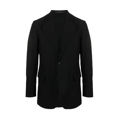 Yohji Yamamoto FW22 Solid Color Single-Breasted Jacket Black HGJ05004BLACK