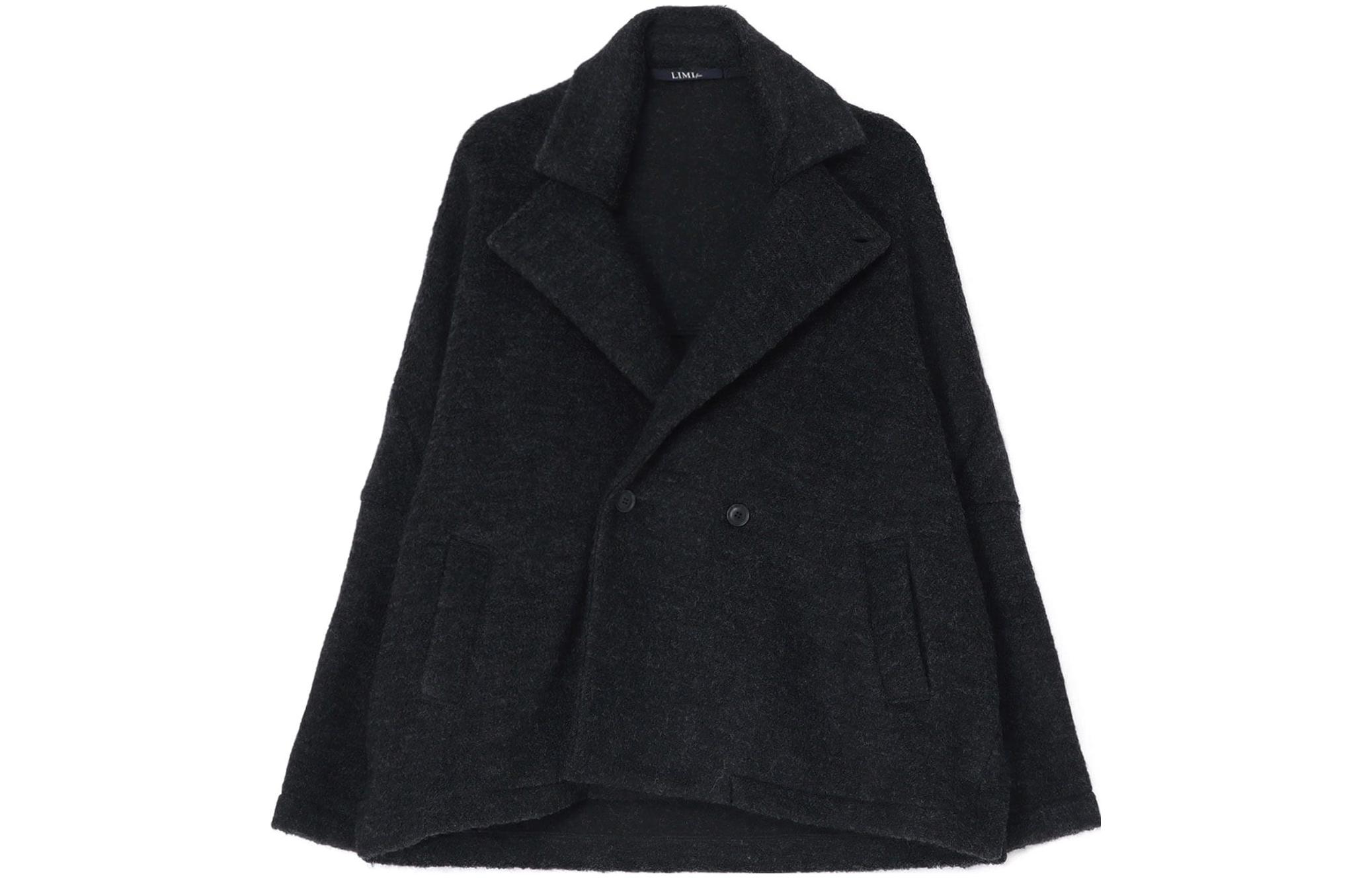 Yohji Yamamoto FW23 Double-Breasted Cashmere Jacket Unisex Dark Gray LJ-T41-142-1