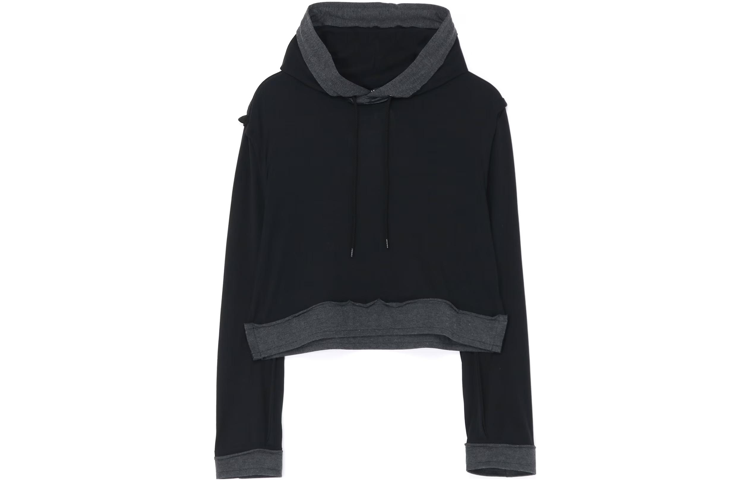 Yohji Yamamoto FW23 Drawstring Hoodie Unisex Black LJ-T14-035-2