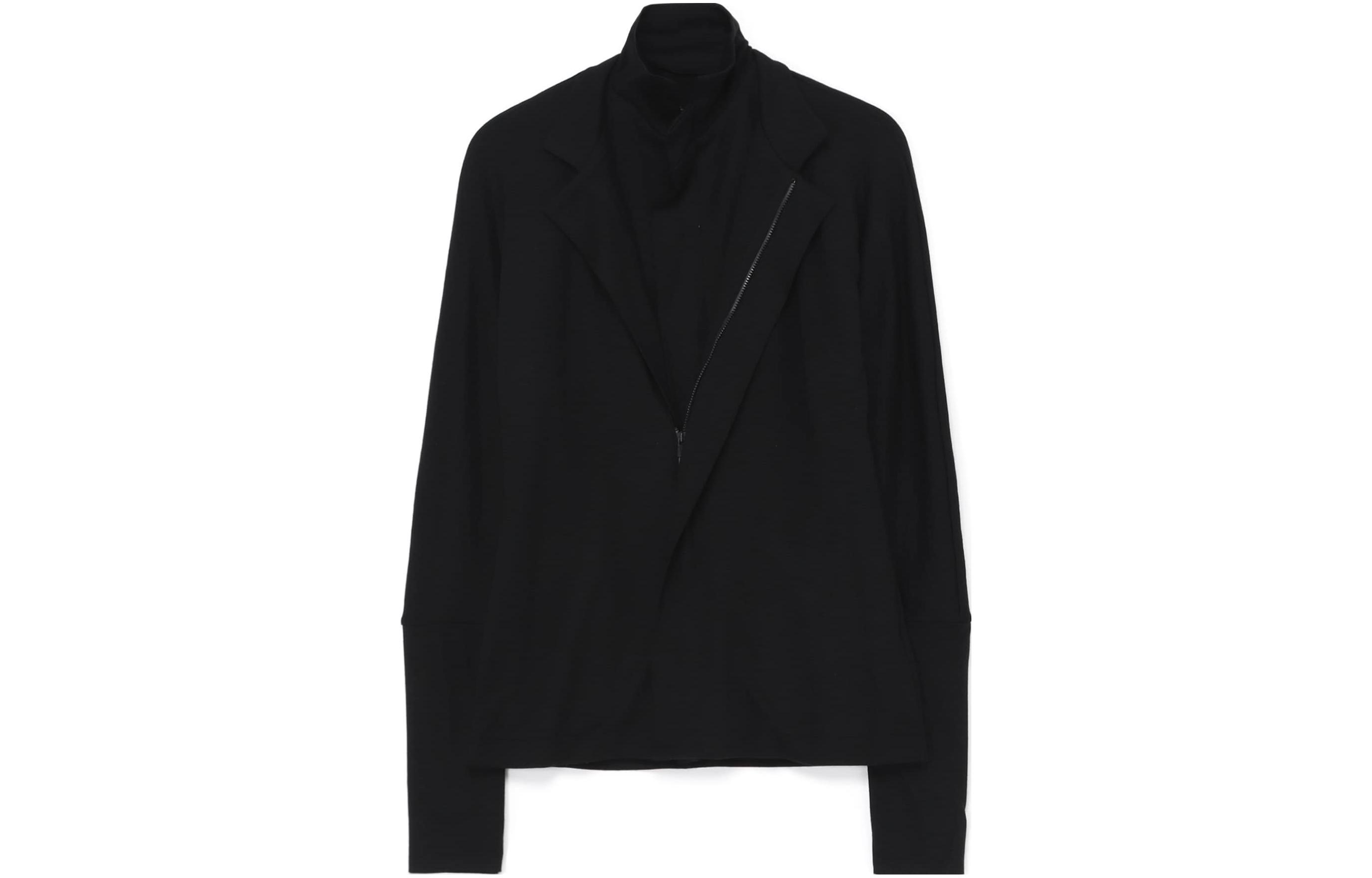Yohji Yamamoto FW23 Dual-Zip High Neck Oversized Jacket Unisex Black FJ-T10-175-2