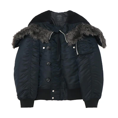 Yohji Yamamoto FW23 S'YTE Twill Oversized Black Zip-Up Bomber Jacket Unisex UU-Y07-603-2
