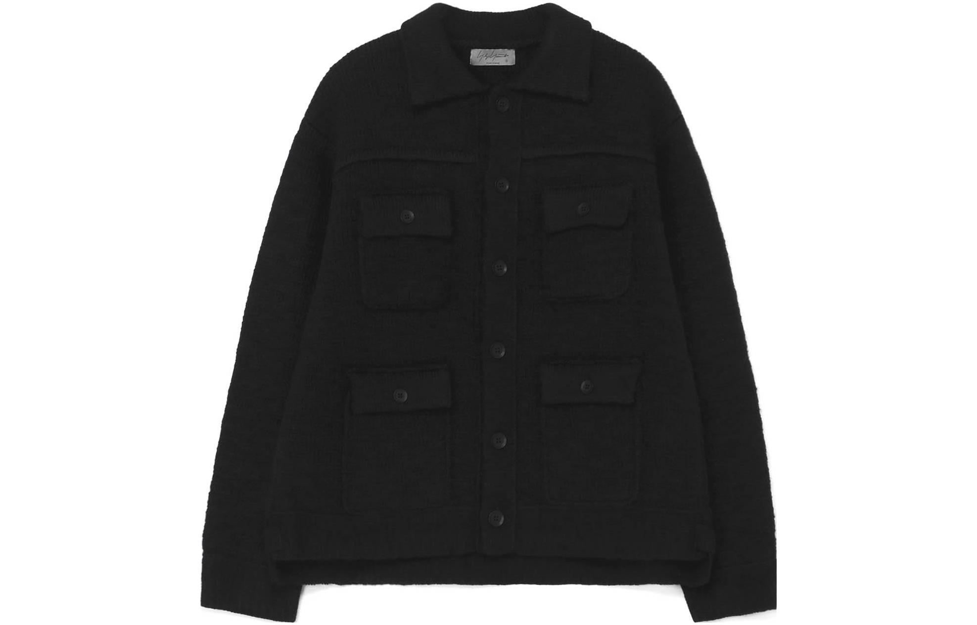 Yohji Yamamoto FW23 Single-Breasted Multi-Pocket Jacket Black Menswear HJ-K86-986-1