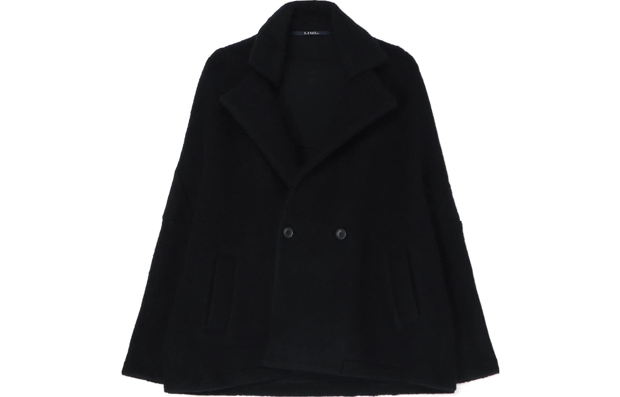 Yohji Yamamoto FW23 Solid Double-Breasted Cashmere Jacket Unisex Black LJ-T41-142-2