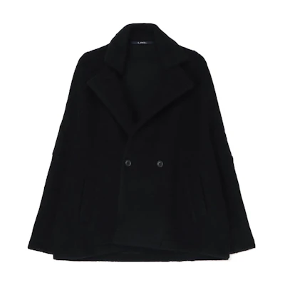 Yohji Yamamoto FW23 Solid Double-Breasted Cashmere Jacket Unisex Black LJ-T41-142-2