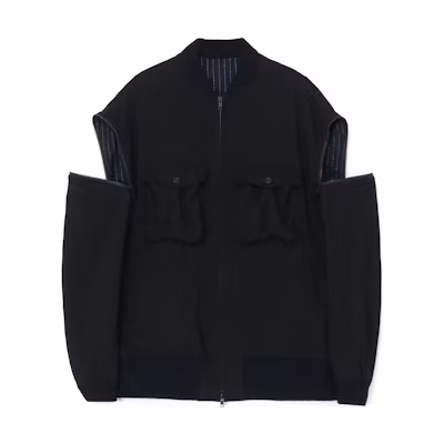 Yohji Yamamoto FW23 Unisex Solid Color Zip Jacket Black LJ-J16-202-1