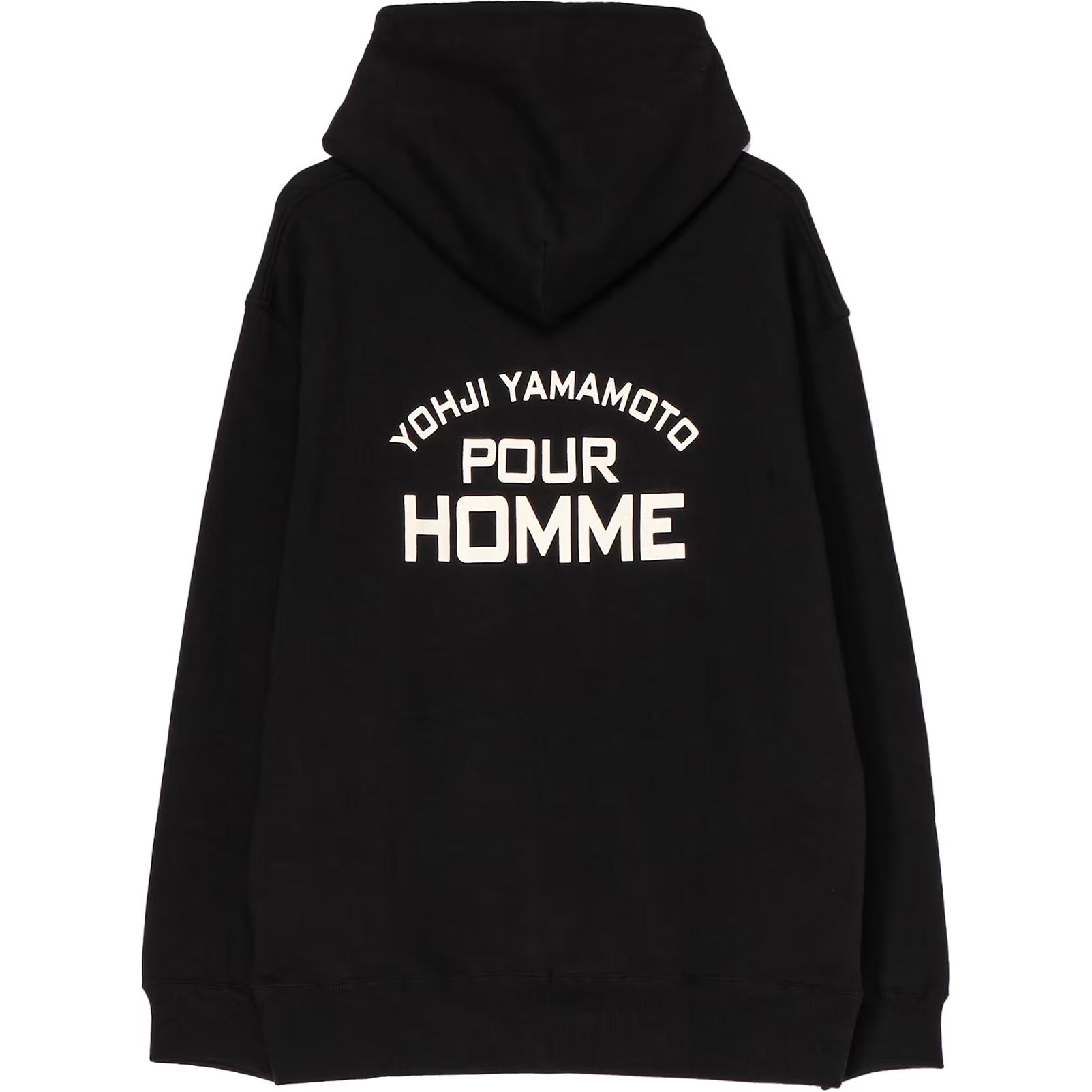 Yohji Yamamoto FW24 Back Letter Print Hoodie Black Long Sleeve HO-T87-095-1