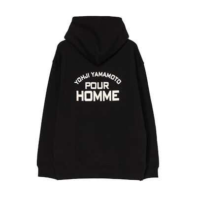 Yohji Yamamoto FW24 Back Letter Print Hoodie Black Long Sleeve HO-T87-095-1