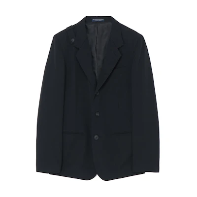Yohji Yamamoto FW24 Black Single-Breasted Strap Detail Jacket Long Sleeve HO-J02-140-1