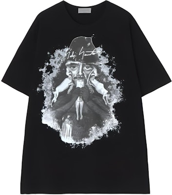 ヨウジヤマモト グラフィックプリント ブラック 半袖クルーネックTシャツ メンズ HS-T95-995-1 Buy ヨウジヤマモト グラフィックプリント ブラック 半袖クルーネックTシャツ メンズ HS-T95-995-1