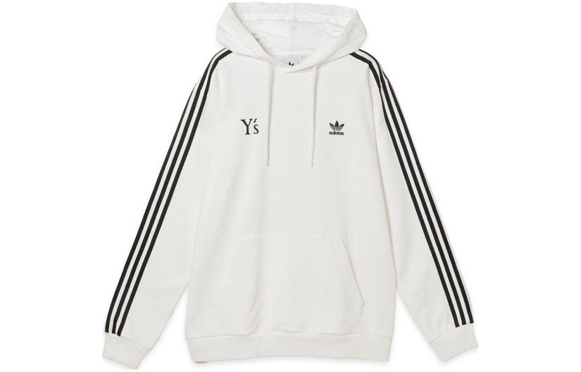 Yohji Yamamoto Graphic Print Hooded Pullover Sweatshirt White YH-T50-951-1