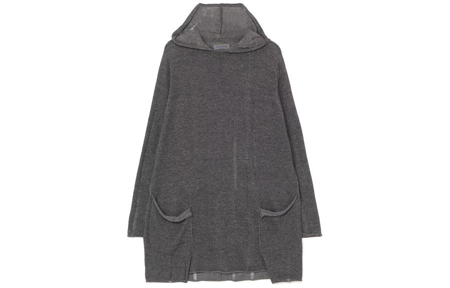 Yohji Yamamoto Grey Long-Sleeve Pullover Hoodie HZ-K12-984-1-03