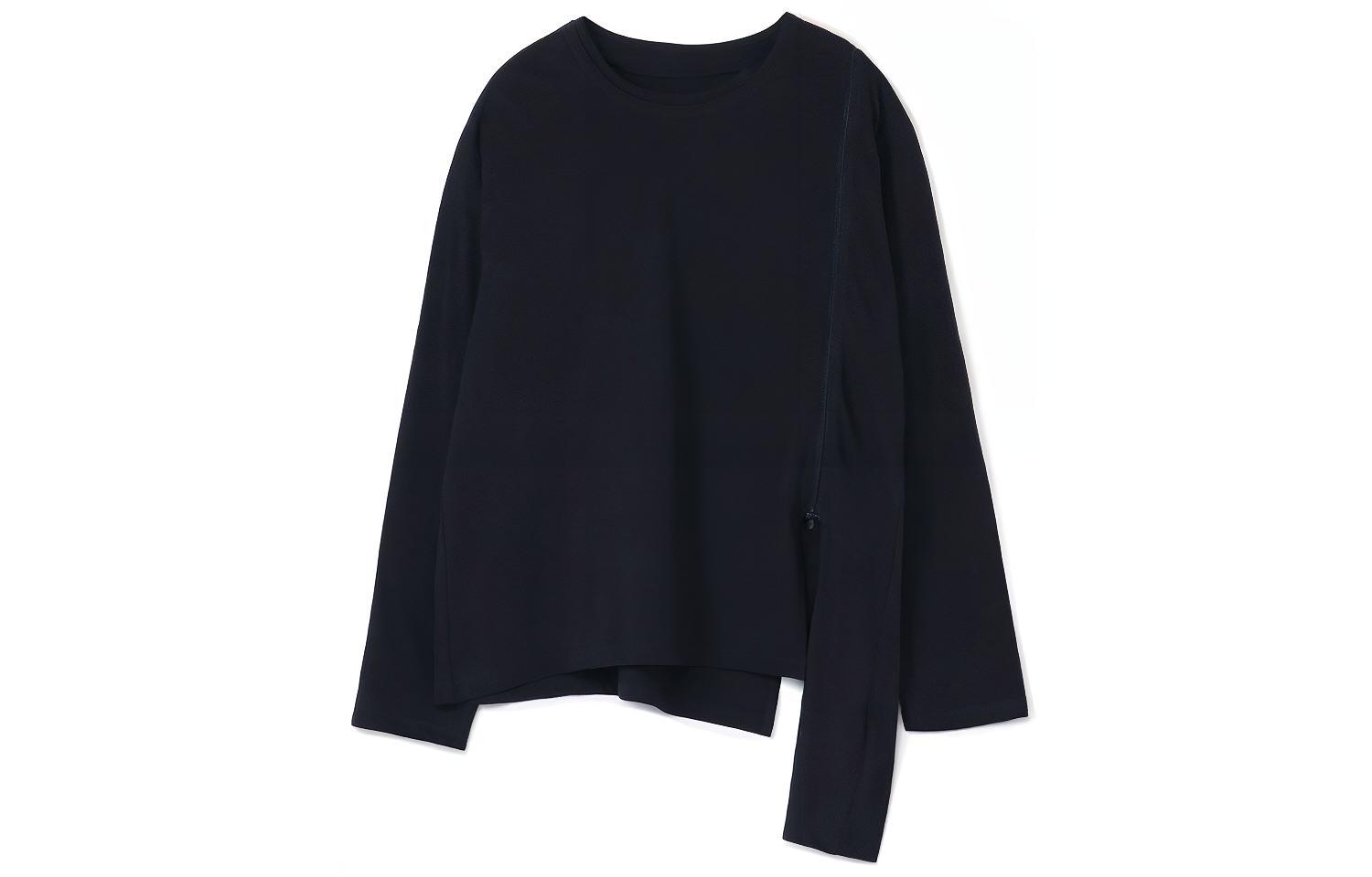 Yohji Yamamoto Ground Y FW21 Asymmetrical Zipper Sweatshirt Blue Unisex GM-T12-040